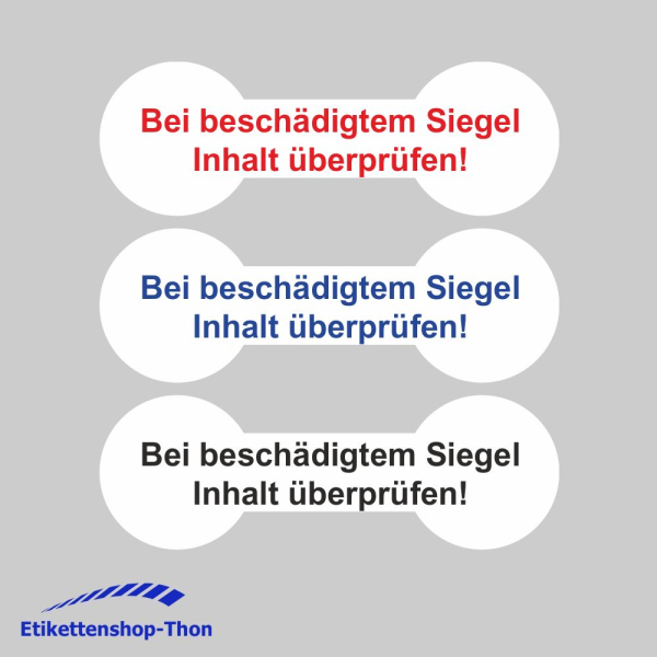 SECURITY WHITE PE - Sicherheitsetiketten "Bei beschädigtem Siegel Inhalt überprüfen!" auf Rolle - 60 x 20 mm - 1000 Stück